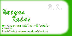 matyas kaldi business card